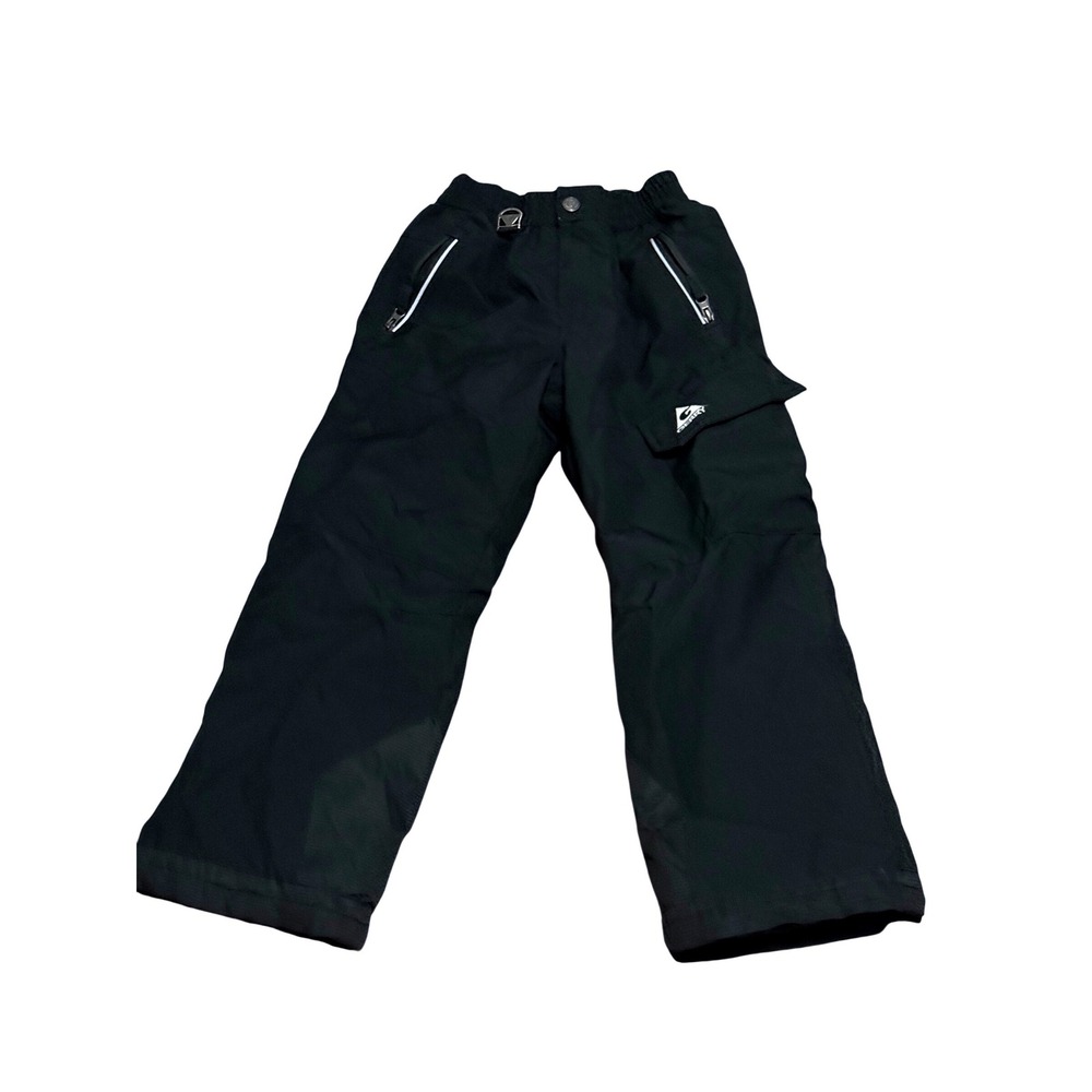 Gerry Boys Black Insulated Snow Pants Size S 7/8 Reflective Ski Trousers